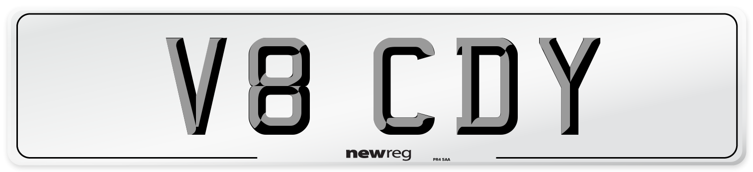 V8 CDY Number Plate from New Reg